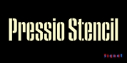 Pressio Stencil font download
