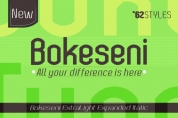 Bokeseni ExtraLight Expanded Italic font download
