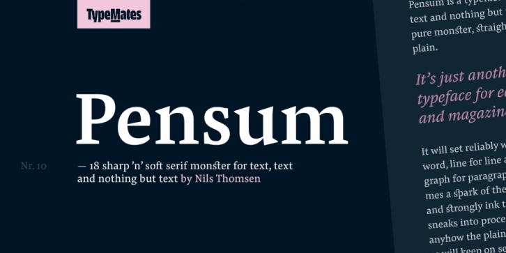 Pensum Pro font preview