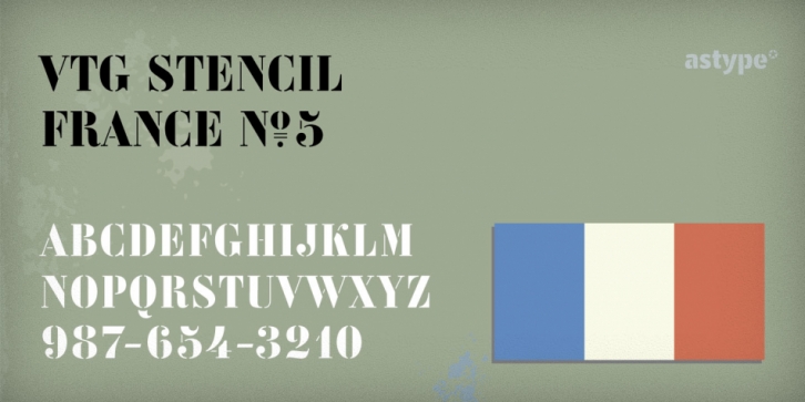 Vtg Stencil France No.5 font preview