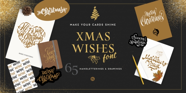 Xmas Wishes font preview