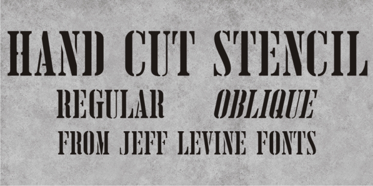 Hand Cut Stencil JNL font preview