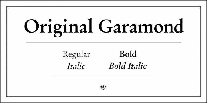 Originalgaramond BT font preview