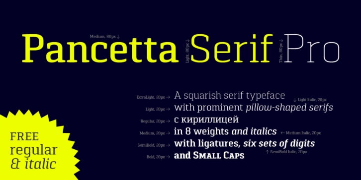 Pancetta Serif Pro font preview