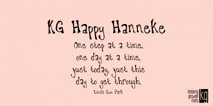 KG Happy Hanneke font preview