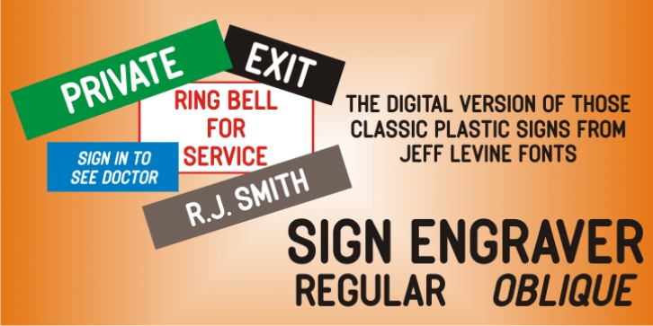 Sign Engraver JNL font preview