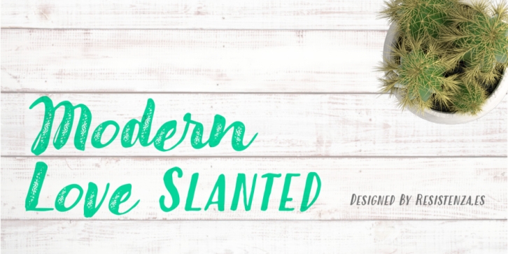 Modern Love Slanted font preview