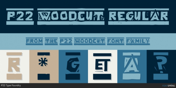 P22 Woodcut font preview