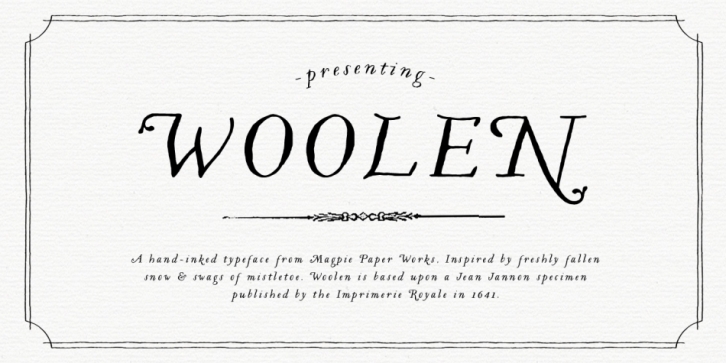 Woolen font preview