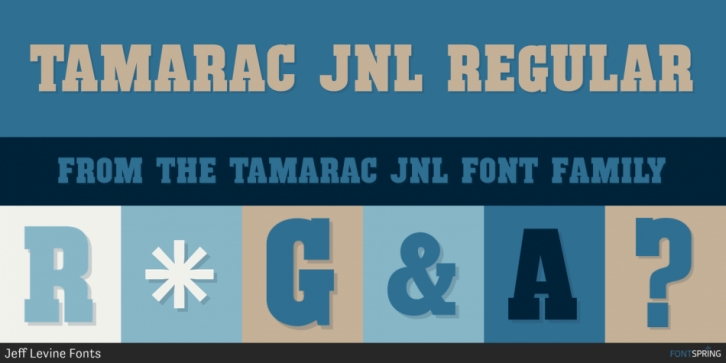 Tamarac JNL font preview