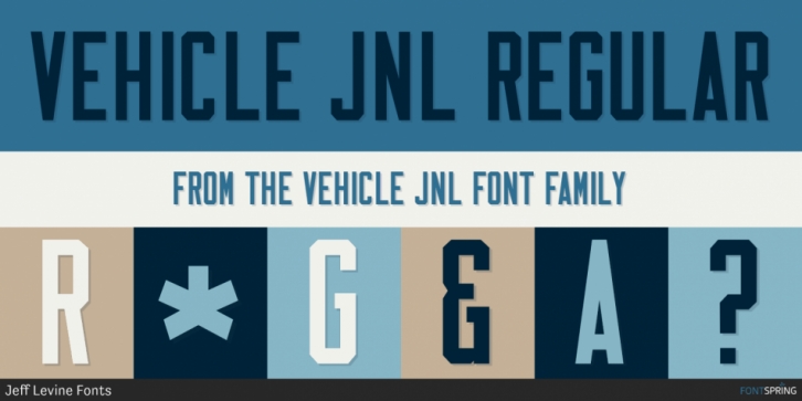 Vehicle JNL font preview