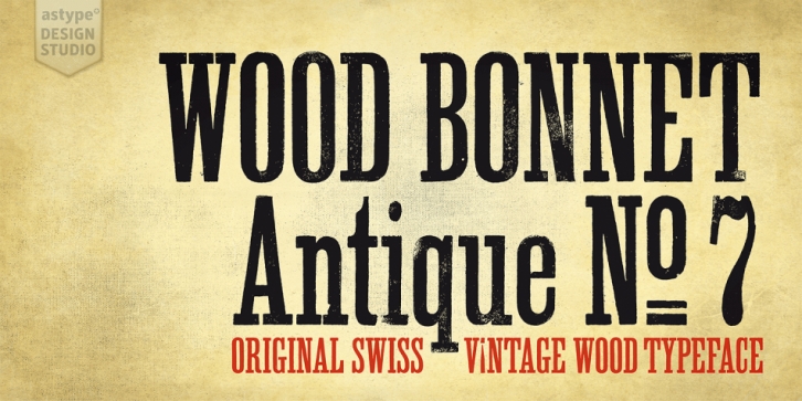 Wood Bonnet Antique No7 font preview
