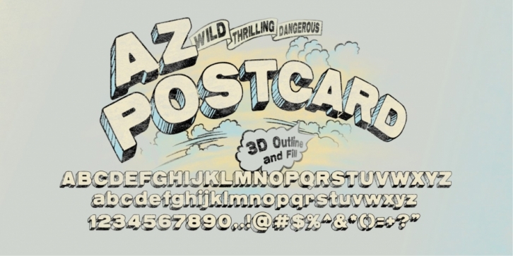 AZ Postcard font preview