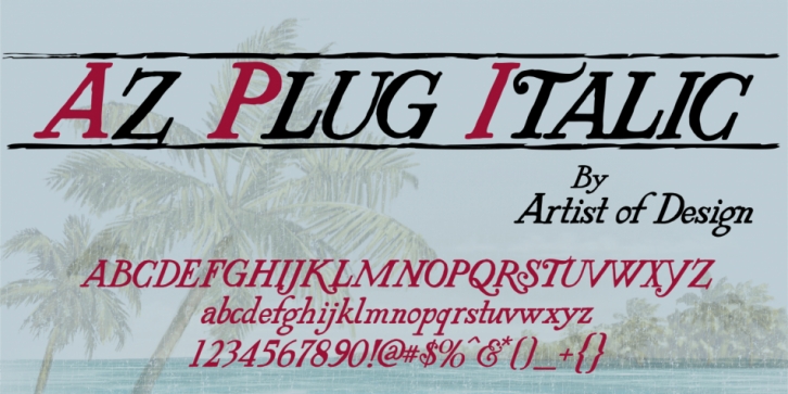 AZ Plug Italic font preview