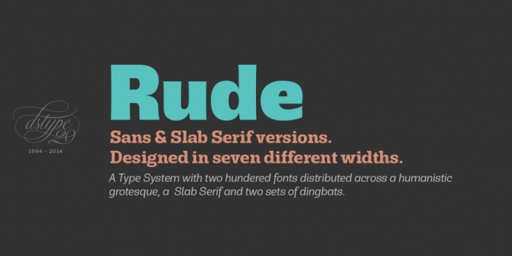 Rude Slab Extra Wide font preview