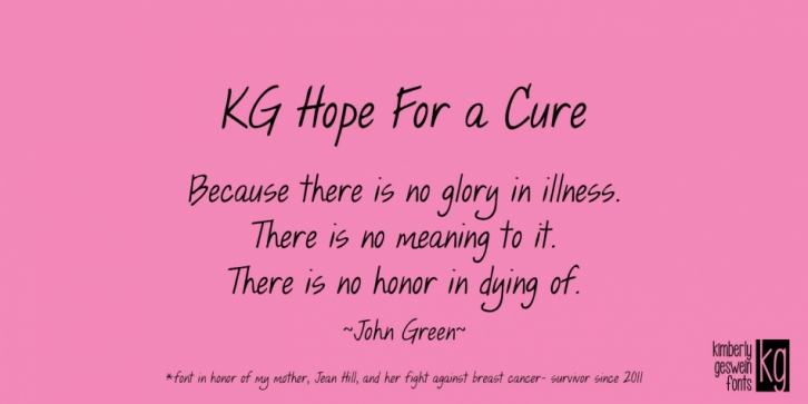 KG Hope For A Cure font preview