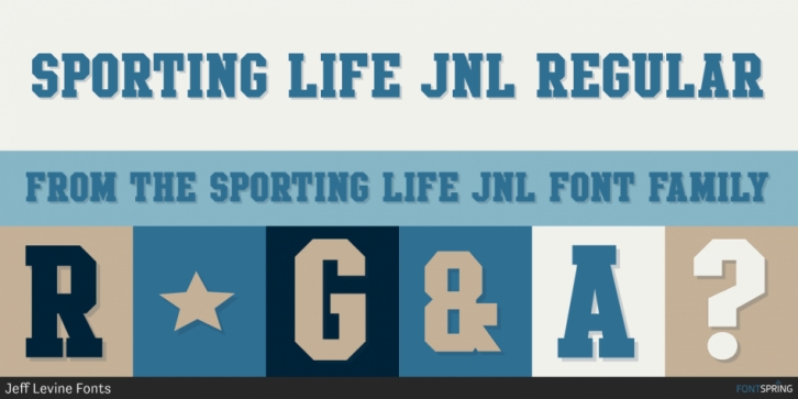 Sporting Life JNL font preview