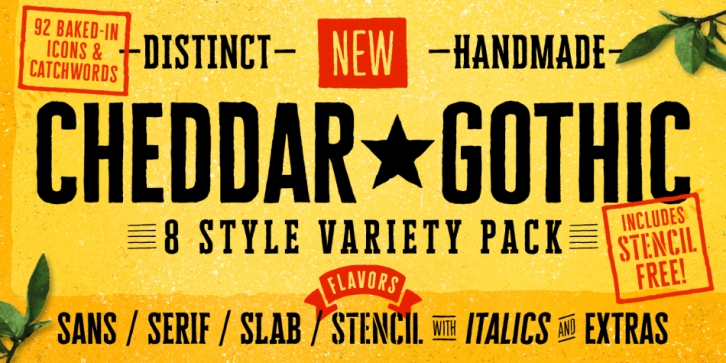 Cheddar Gothic font preview