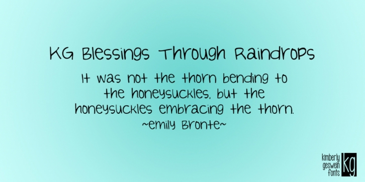 KG Blessings Through Raindrops font preview
