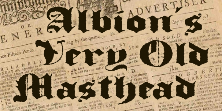 Albion's Very Old Masthead font preview