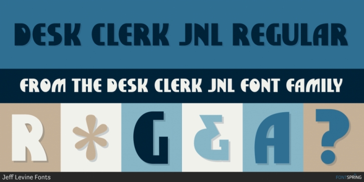 Desk Clerk JNL font preview