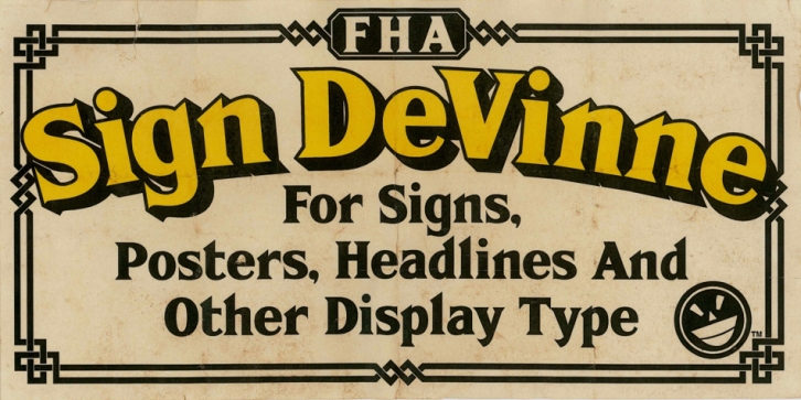 FHA Sign DeVinne font preview