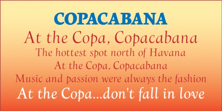 Copacabana font preview