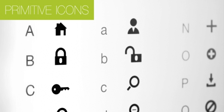 Primitive Icons font preview