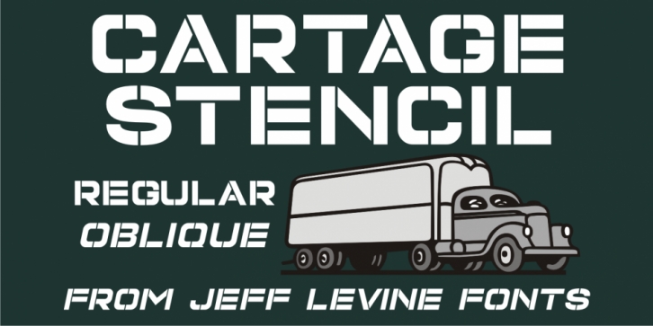 Cartage Stencil JNL font preview