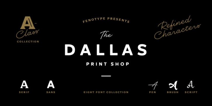 Dallas Print Shop font preview
