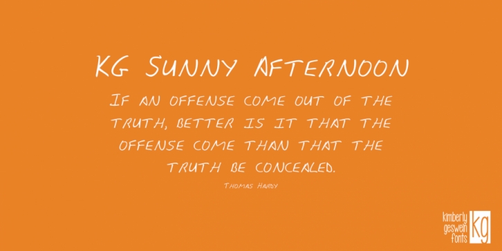 KG Sunny Afternoon font preview