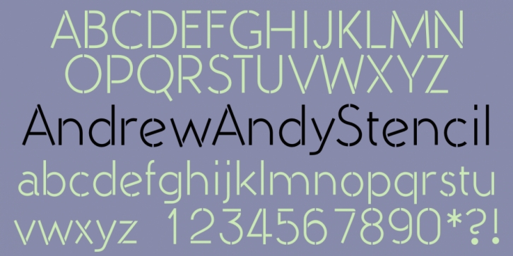 AndrewAndyStencil font preview
