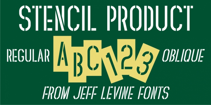 Stencil Product JNL font preview