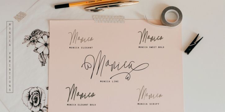 Monica-10 Elegant Styles font preview