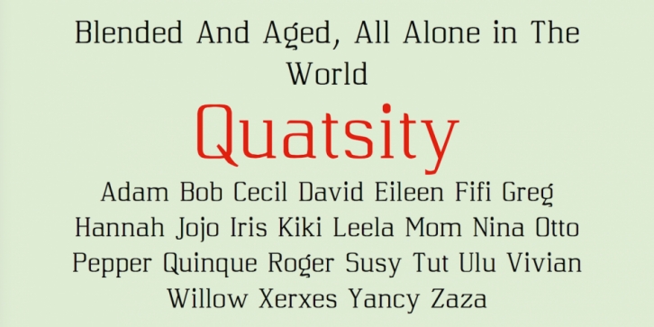 Quatsity font preview