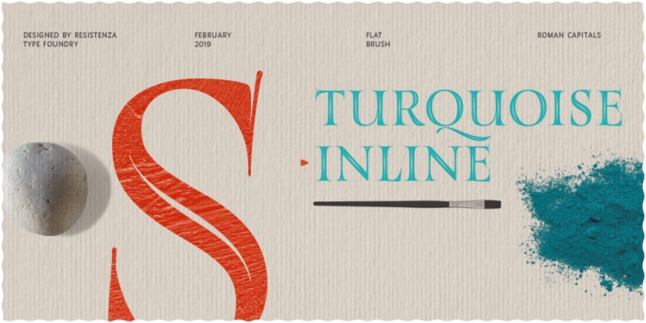 TURQUOISE INLINE font preview