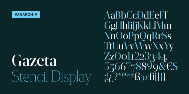 Gazeta Stencil Display font preview
