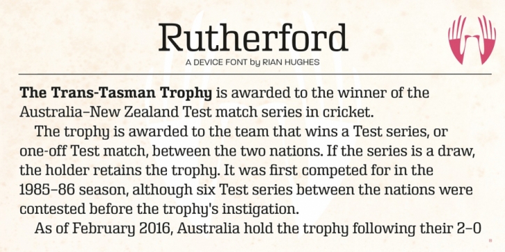 Rutherford font preview