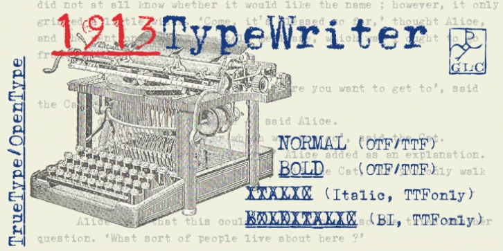 1913 Typewriter font preview