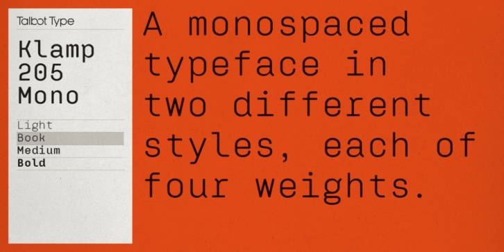 Klamp 205 Mono font preview