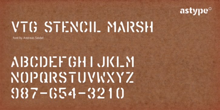 Vtg Stencil Marsh font preview