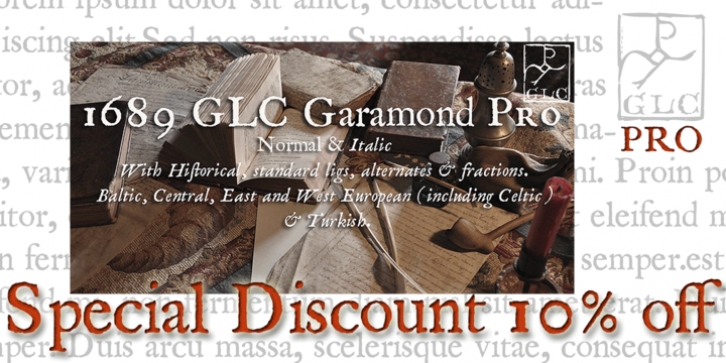 1689 GLC Garamond Pro font preview