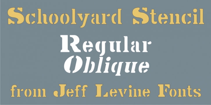 Schoolyard Stencil JNL font preview