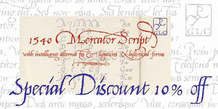 1540 Mercator Script font preview
