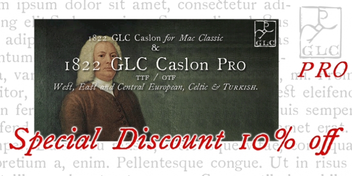 1822 GLC Caslon Pro font preview