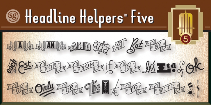 Headline Helpers Five SG font preview