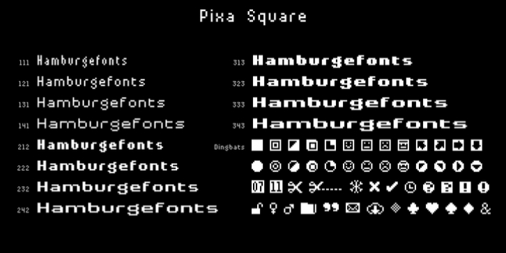Pixa Square font preview