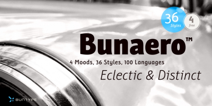 Bunaero Pro font preview