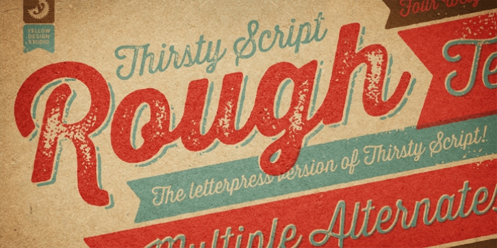 Thirsty Rough font preview