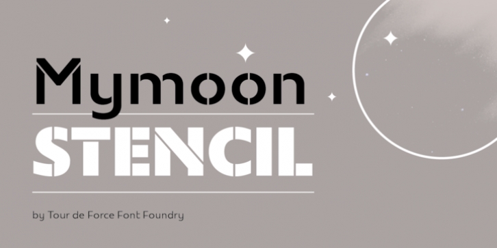 Mymoon Stencil font preview